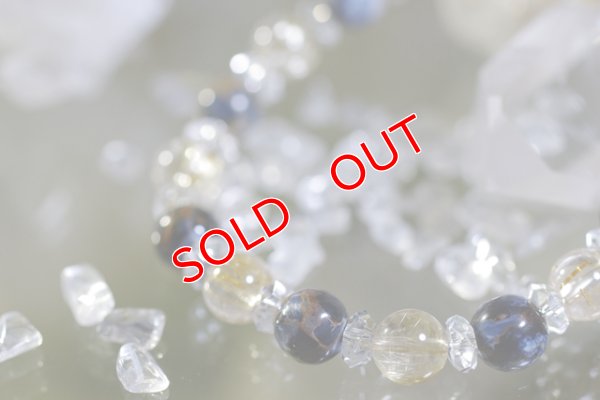 画像5: ピータサイト　ブルーTYPE　8mm　ルチルクォーツ　コンビブレスレット